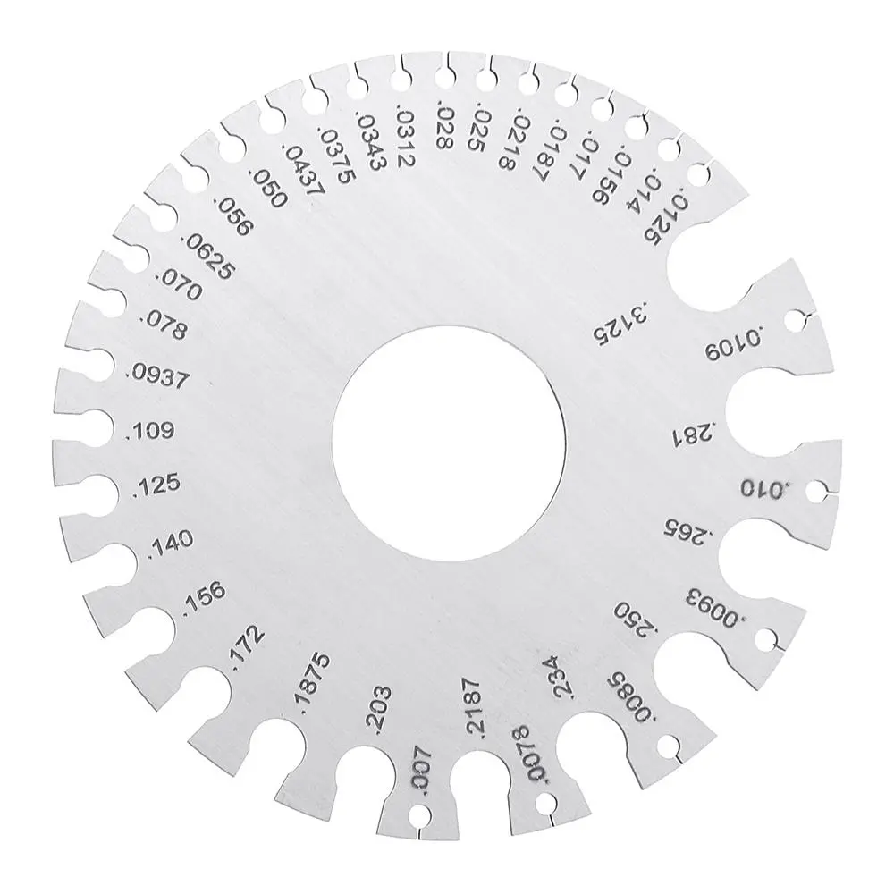 Machifit 0-36 AWG SWG Wire Gauge | Stainless Steel Round Thickness Measuring Tool