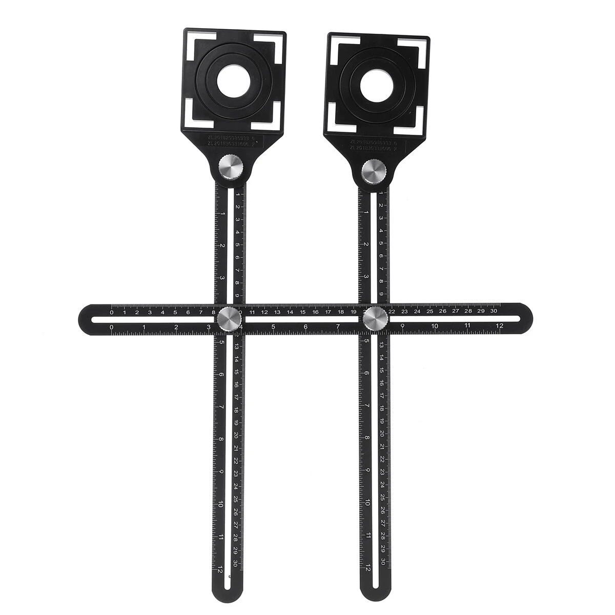 Multi Angle Adjustable Ruler & Drill Hole Locator - Measuring Template Tool