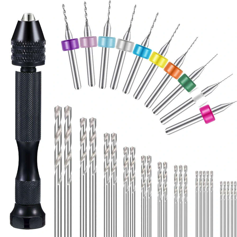 Drillpro 36-Piece Hand Drill Set | Pin Vise with HSS & PCB Drills for DIY