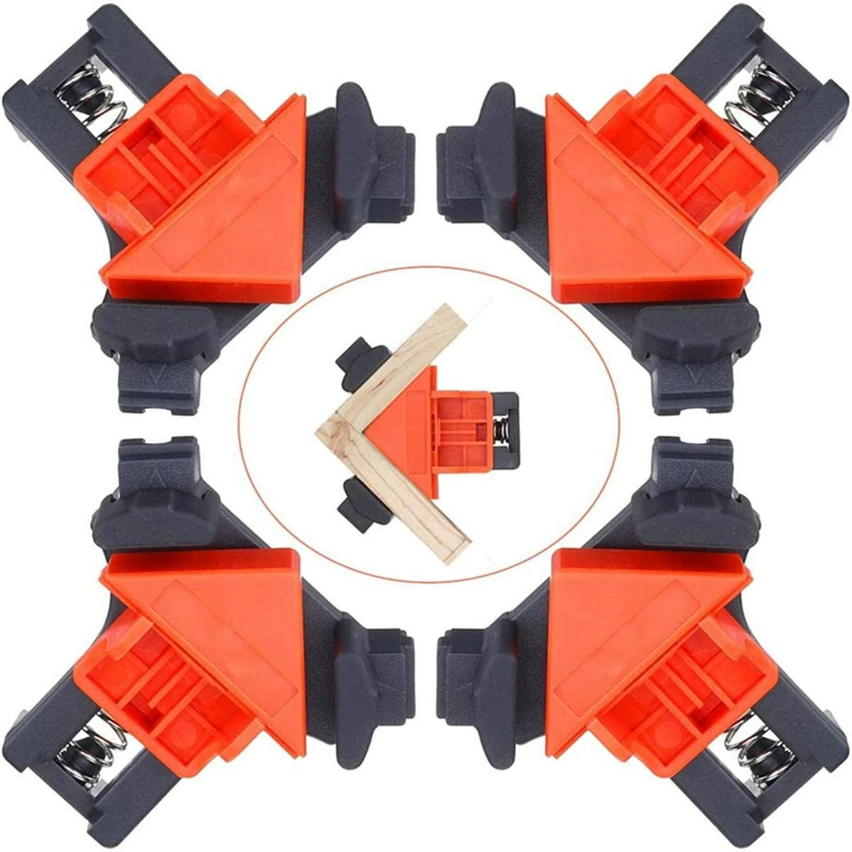 4pcs Right-angle Clip - 90 Degree Adjustable Woodworking Clamp | Spring-loaded Single-handle