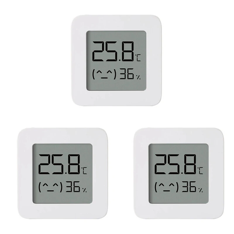 Xiaomi Mijia Smart Thermometer - 3 Pack | LCD Digital Hygrometer with Bluetooth & App