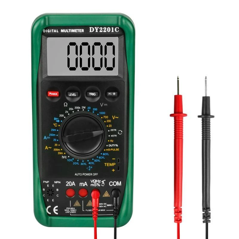 DUOYI DY2201C Digital Multimeter - Automotive Tester for RPM Voltage Ohm Amp