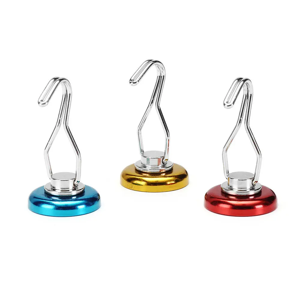 Effetool 50KG Neodymium Magnet - 36mm with 360° Rotating Hook - Red/Yellow/Blue