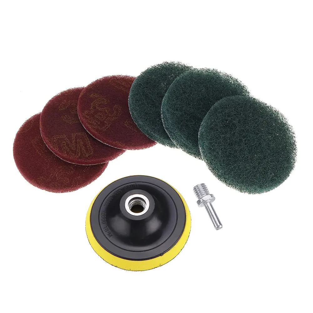 6pcs 100mm 4 Inch Round Fiber Polishing Pad | Self-Adhesive Sanding Wheel
