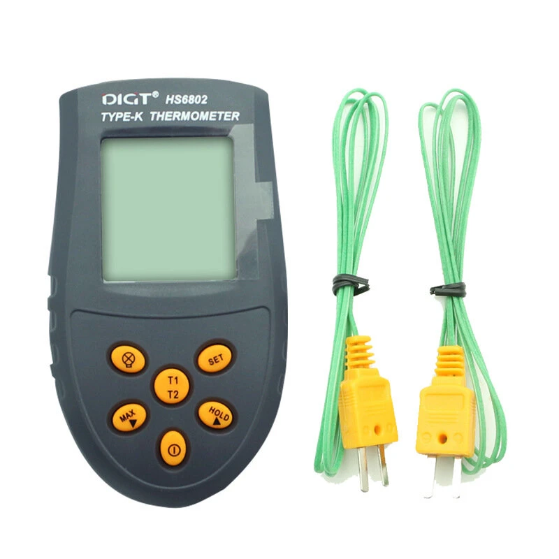 HS6802 Digital Thermometer -50°C to 1350°C | Dual Thermocouple | High-Precision