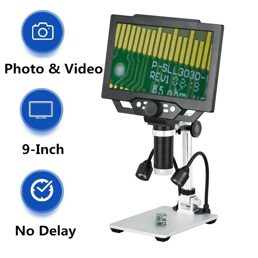G1600 Digital Microscope | 9 Inch Large Color Screen, 12MP HD, 1600X Zoom