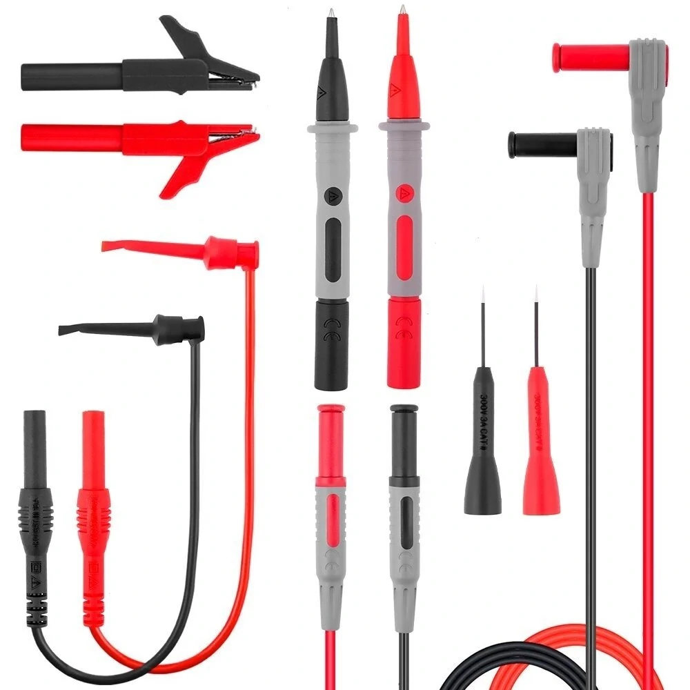 Fluke 1000V 10A Test Lead Kit - Alligator Clips & Probes | Digital Multimeter Wire Cable