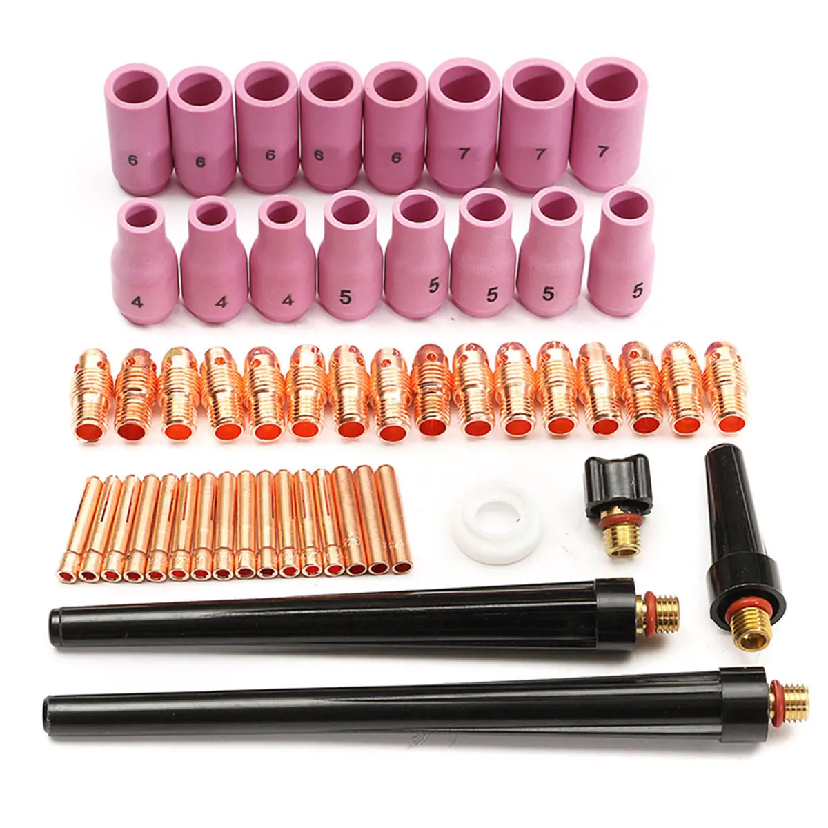 53Pcs TIG Welding Torch Parts Kit - Collet & Alumina Cup Fit For WP-9/20/25