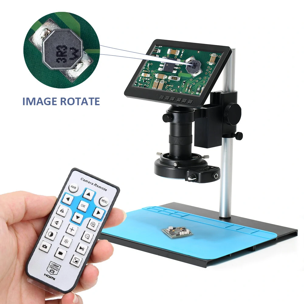 2023 7 LCD HD Video Microscope - 150X Magnification | C Mount Lens & Metal Stand