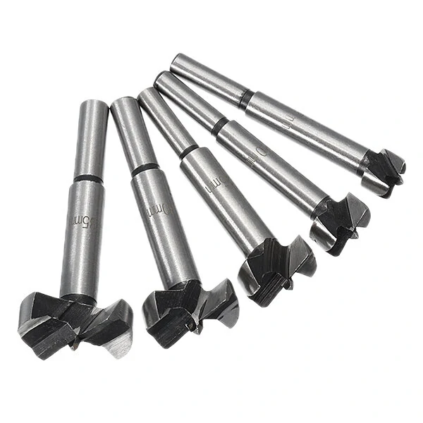 Drillpro 5Pcs 15-35mm Forstner Drill Bit Set | Wood Hinge Hole Cutter
