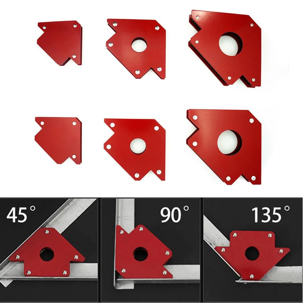 Magnetic Welding Locator Set - 6Pcs 25lb 50lb 75lb Multi Angle Tool