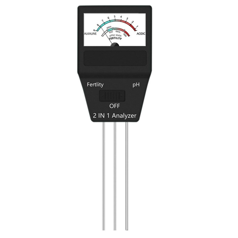 2 in 1 Soil pH Tester & Fertility Meter - Pointer Type Analyzer for Gardening