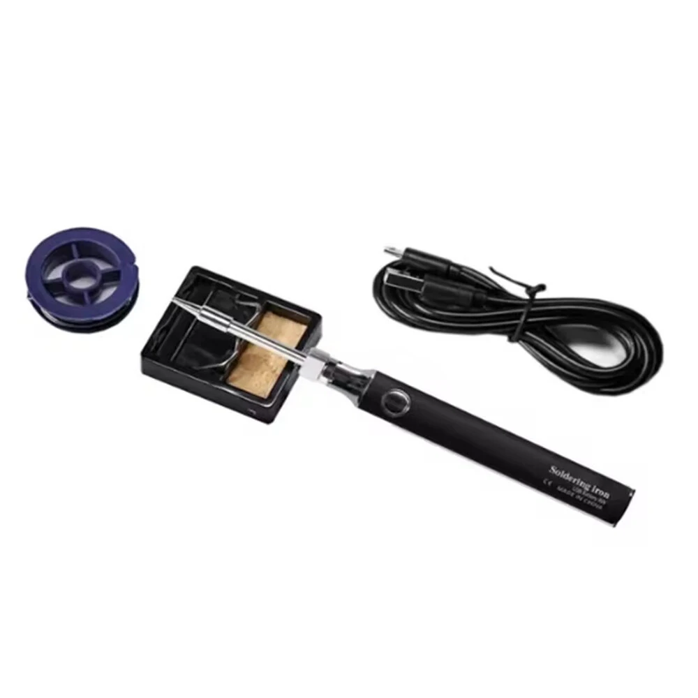 Mini USB-C Wireless Soldering Iron Kit - 8W Rechargeable & Adjustable 300-450°C | Complete Portable Set for DIY Repairs