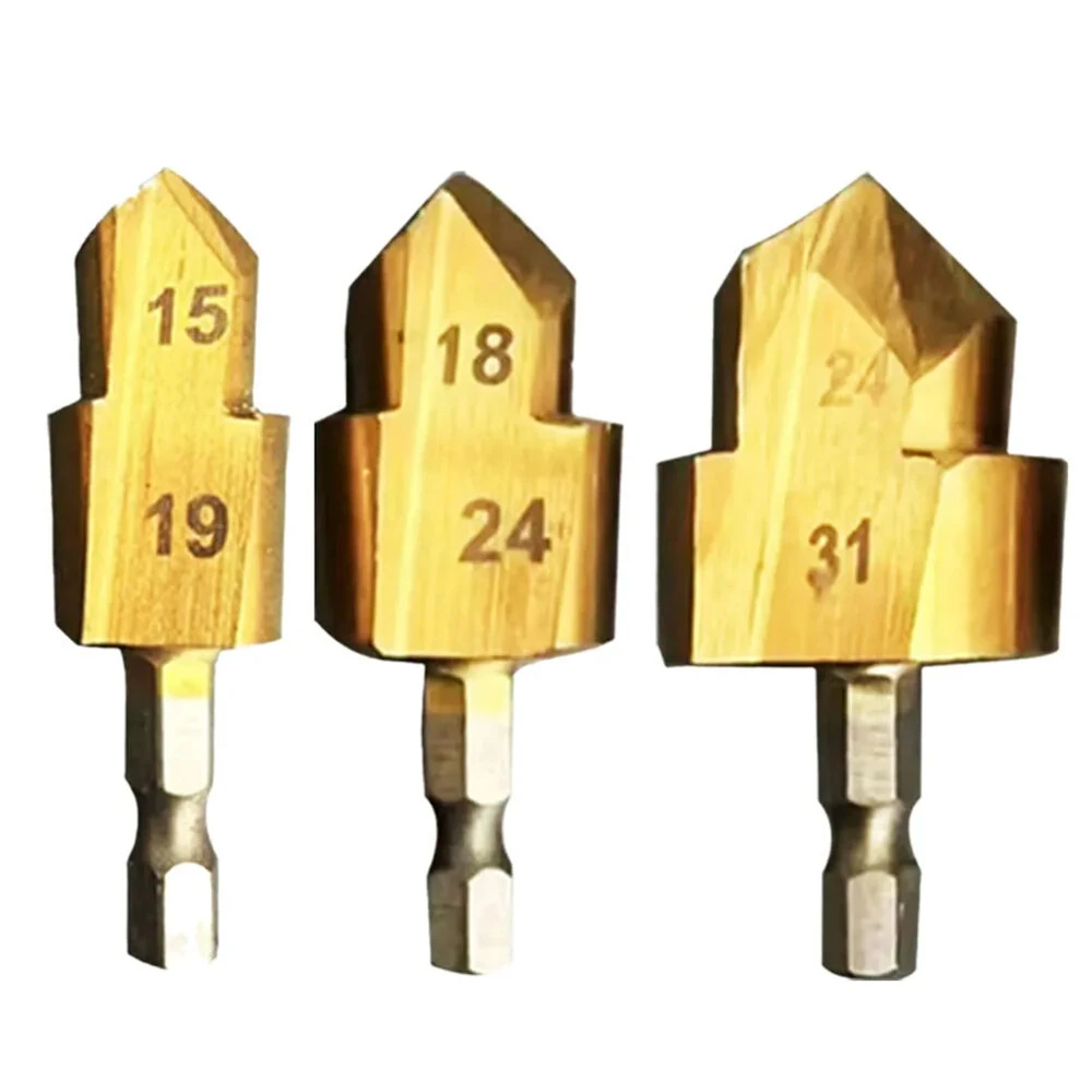 3PCS High-Speed Steel Countersink Drill Bits - 6.35mm Hex Shank | #20 #25 #32