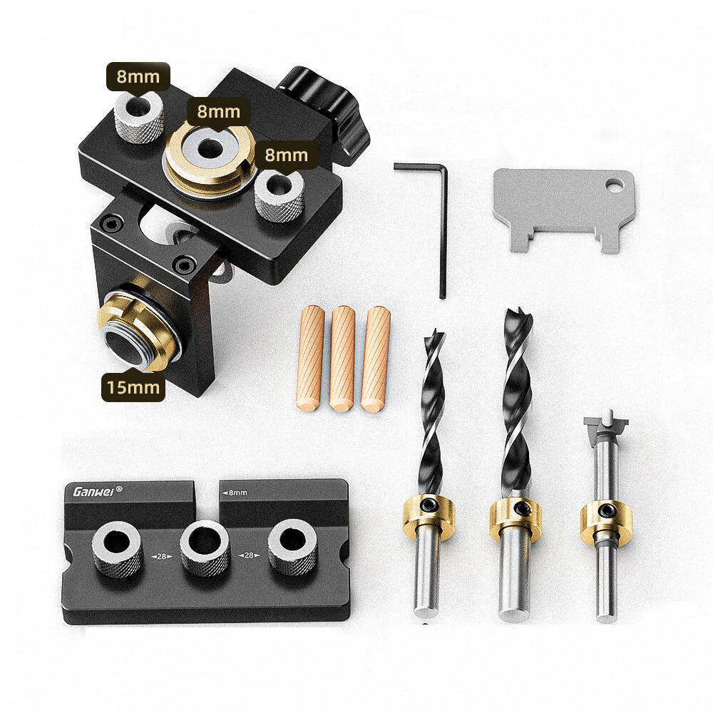 Ganwei 3-in-1 Punch Locator | Aluminum Alloy Woodworking Tool - 0-52mm Range