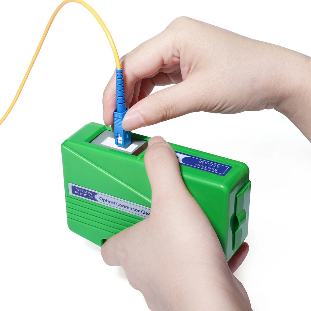 KOMSHINE KCC-550 Fiber Optic Connector Cleaner | 500+ Cassette for Single & MT Ferrules