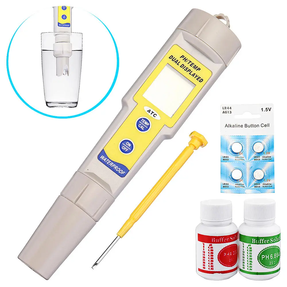 Wattson PH035Z Waterproof pH & Temperature Meter - Double Display with Auto Calibration