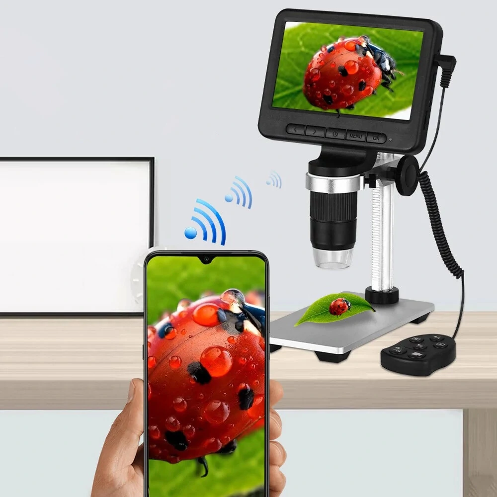 500X-1000X WiFi Digital Microscope | 5 Inch 1080P LCD | Wireless USB Camera