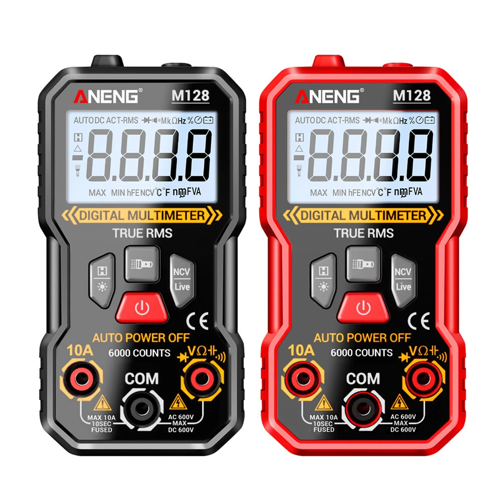 ANENG M128 True RMS Digital Multimeter | 6000 Count Auto-Ranging | Backlit Screen