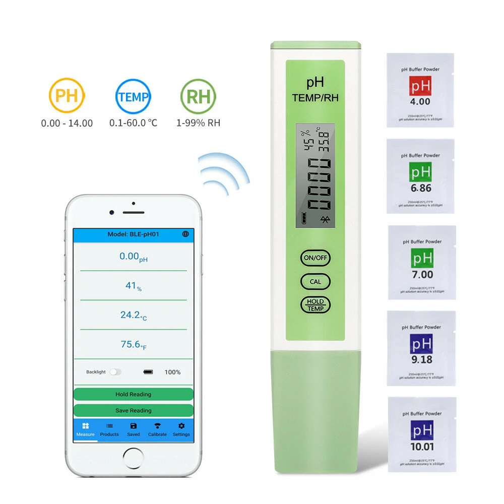 CCOWAY OW-BLE-PH01 Bluetooth pH Test Pen | High Precision Water Tester for Aquaculture & Drinking