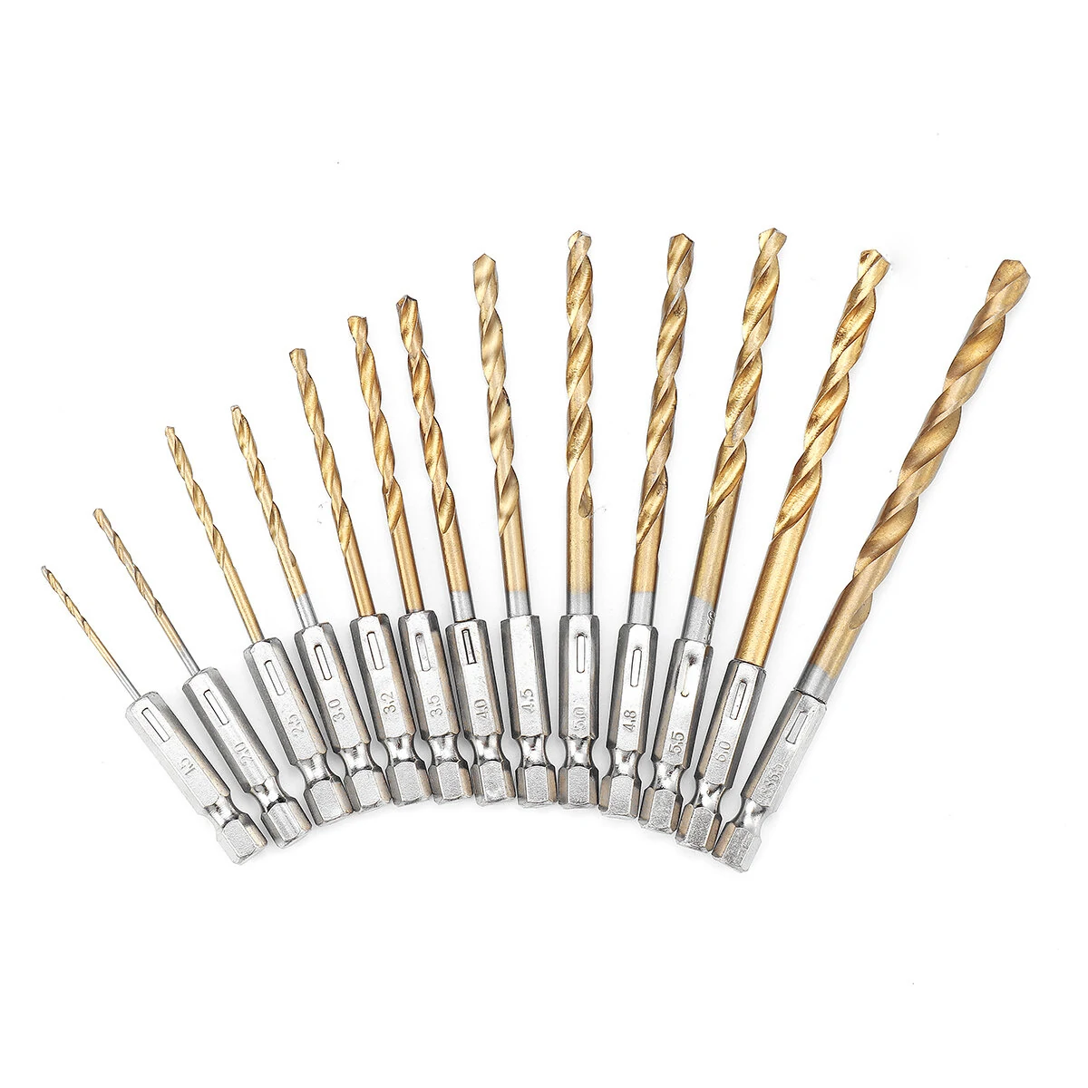 HSS Titanium Drill Bit Set - 13Pcs Hex Shank 1.5-6.5mm | High Speed Steel