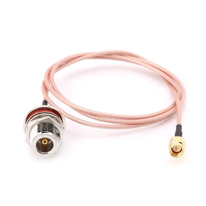 RG316 RF Coaxial Cable | 1m N Female to SMA Male Pigtail Jumper - Bulkhead