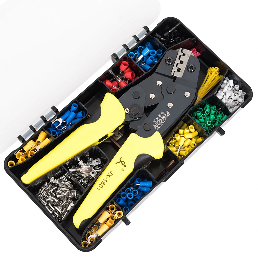 Paron JX-M5S 5-in-1 Ratchet Crimper Tool Kit with 450 Terminals | Tube Type