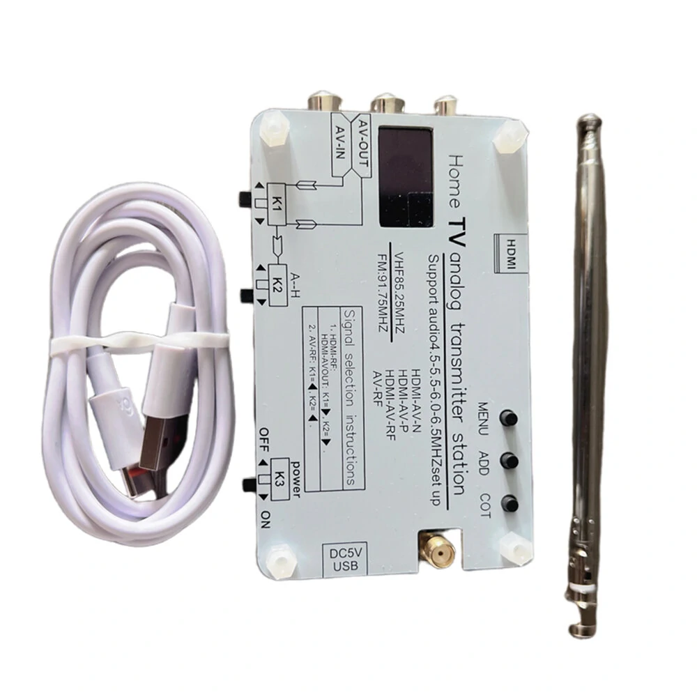UHF Wireless Video Transmitter | 1080P AV Conversion System | Multi-Source Input & 20M Range