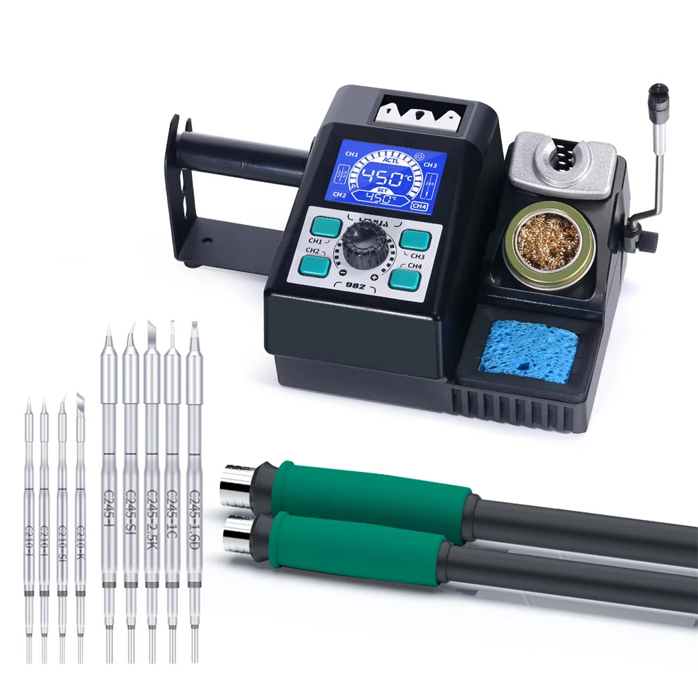 YIHUA 982 Soldering Station - LCD Display | 90°C-450°C Adjustable | C210/C245 Handles