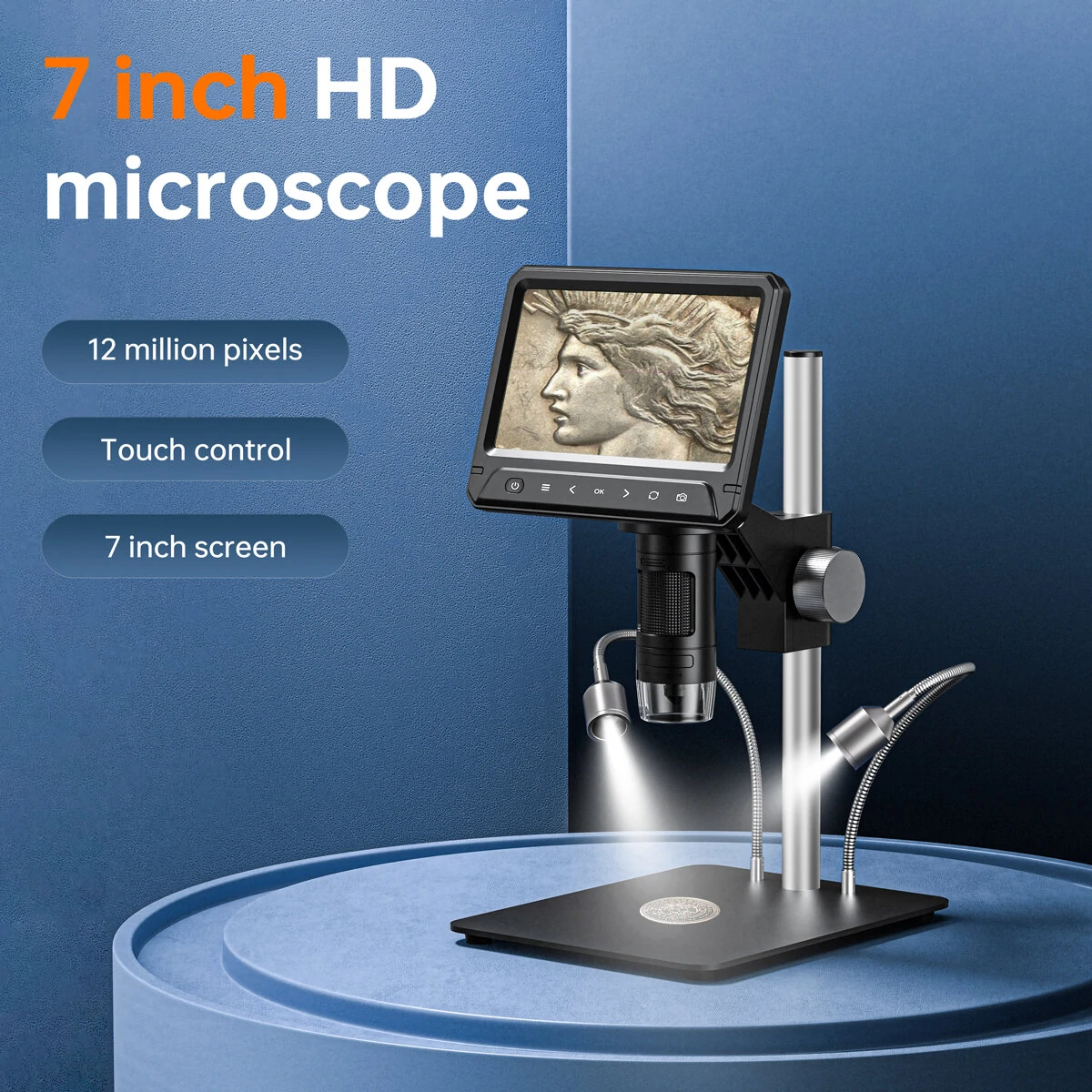 INSKAM 331-A 1600X Digital Microscope - 12MP Camera & 7 LCD Screen | USB HDMI