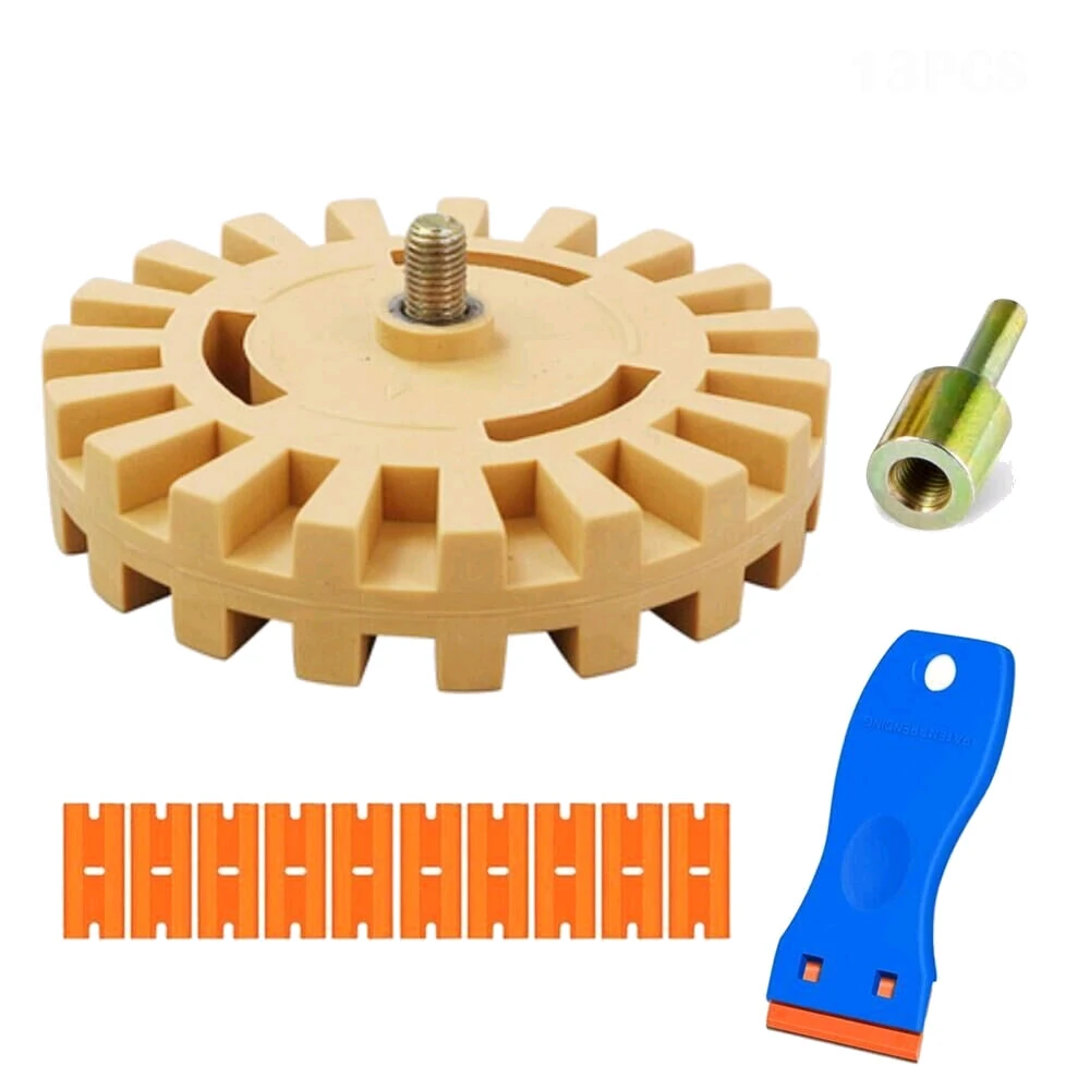 Goo Gone Sticker Remover Wheel - 13pcs Eraser Tool Kit for Glue & Decal Cleaning