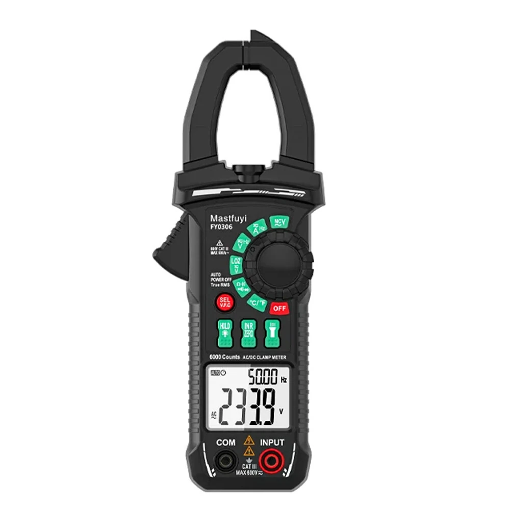 FUYI FY0306 Digital Clamp Meter - True RMS 5999 Counts | AC DC Current Voltage