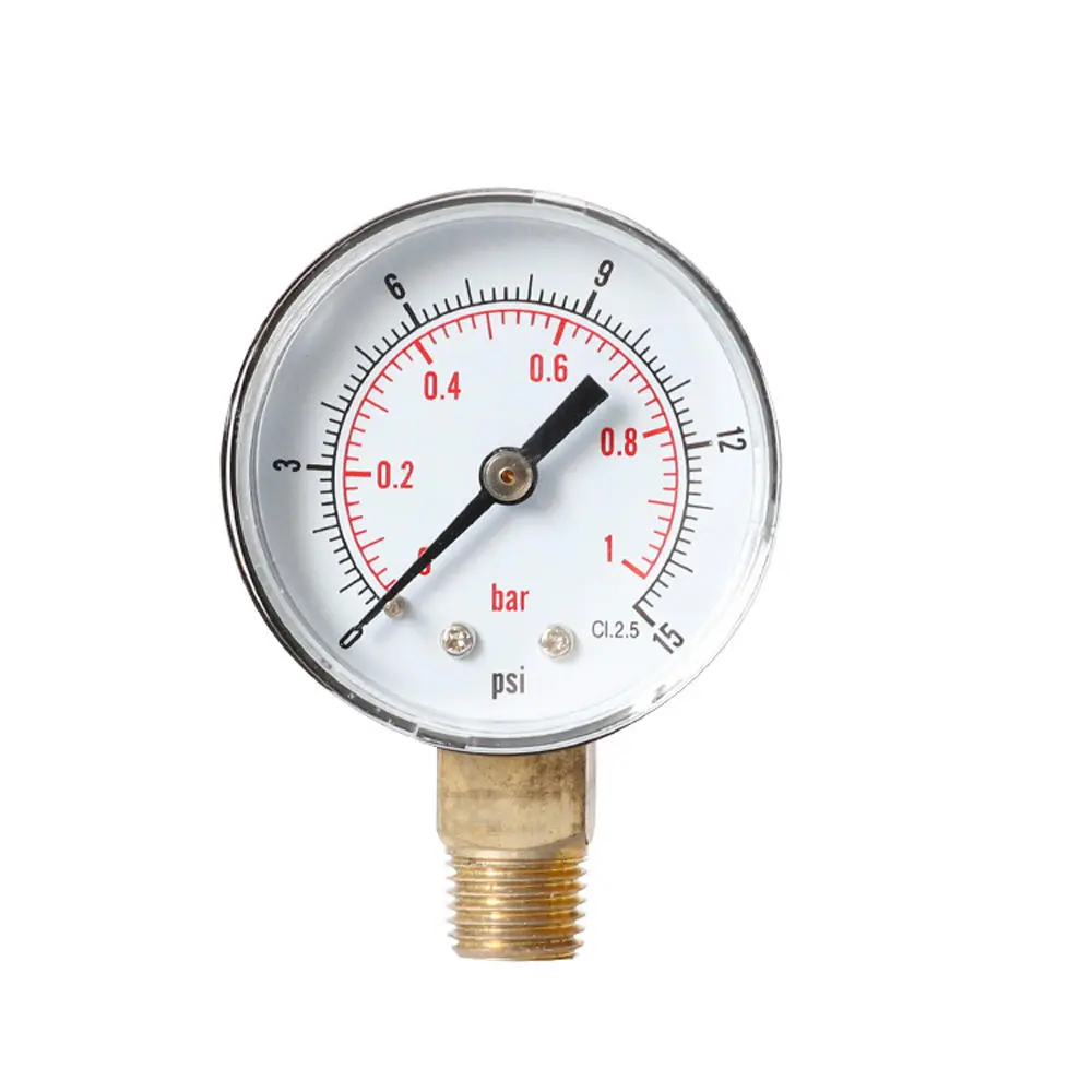 TS-Y504 Pressure Gauge - 52mm Dial | 1/4 BSPT | 15-300 psi Range