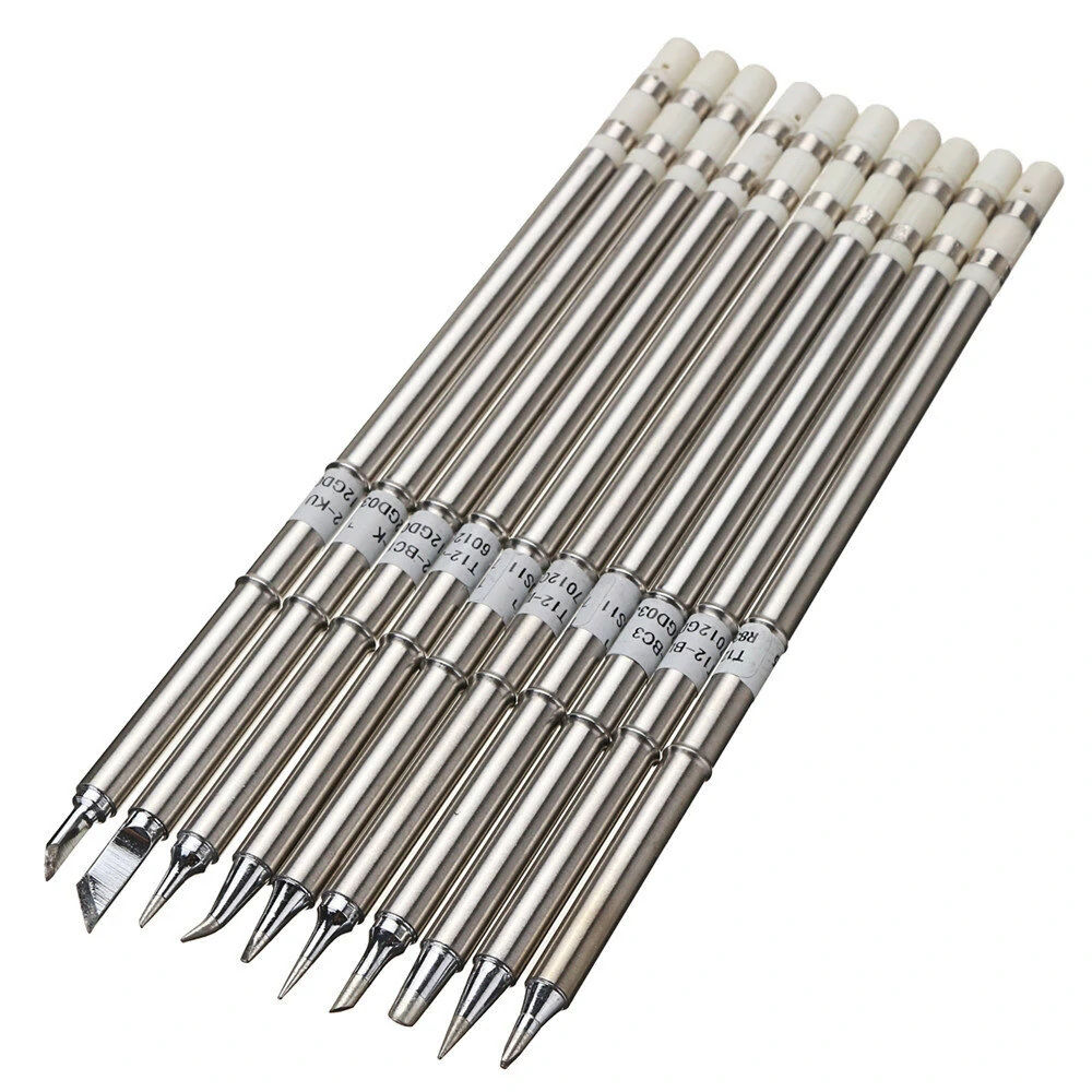 Drillpro 10pcs T12 Soldering Iron Tips Set for Hakko FX951 & FX952
