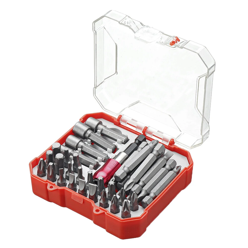 34pcs Screwdriver Bit Set - Slotted Phillips Hex Torx Bits with Holder
