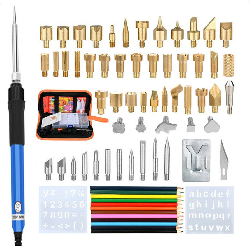 71Pcs 60W Adjustable Temperature Electric Soldering Iron Kit | Pyrography & Woodburning Tool Set