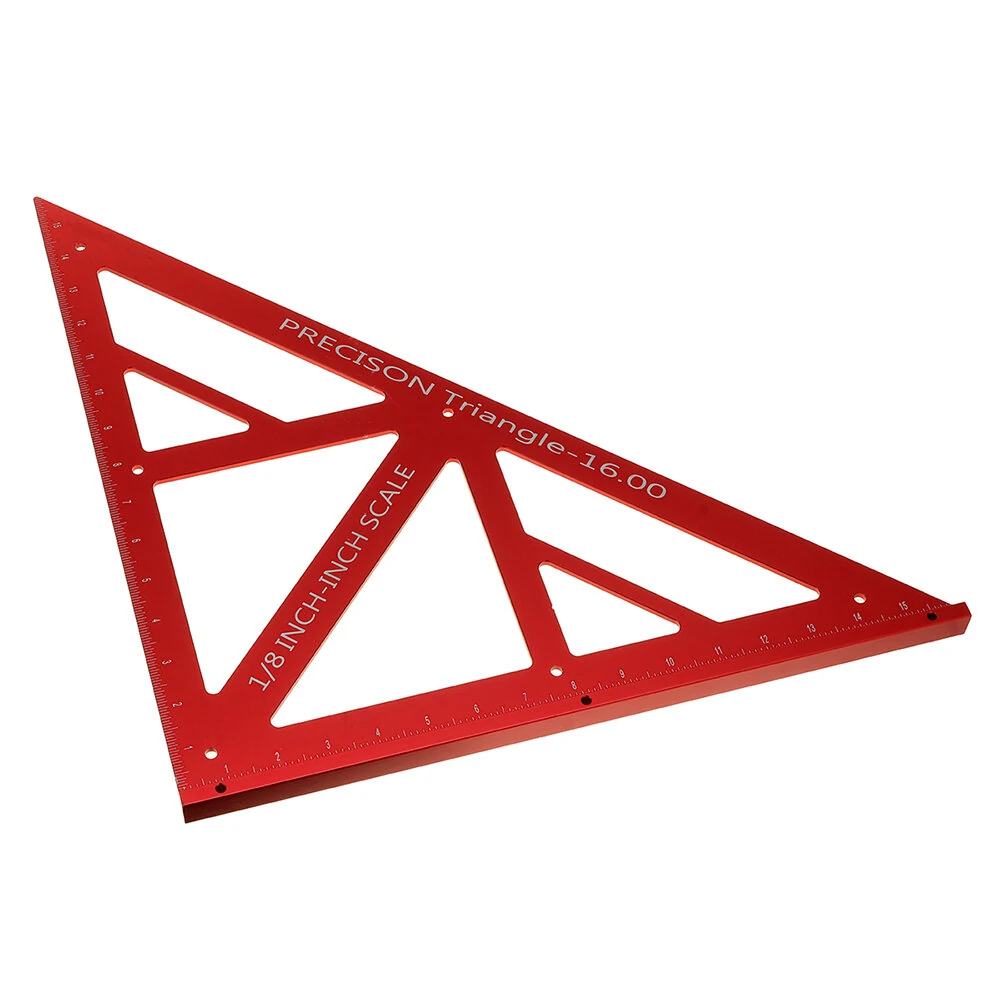 90/45 Degree Aluminum Woodworking Triangle Ruler | Inch Scale Precision Tool