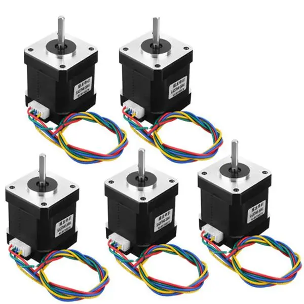 Nema 17 Stepper Motor 42mm 1.68A - 5 Pack for CNC Router | 4-Lead