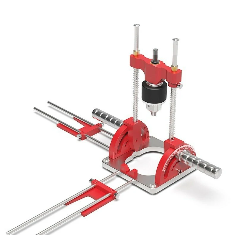 ENJOYWOOD Upgraded Multi-Angle Drill Guide | Adjustable Hole Punch Locator with Handles & Blocks