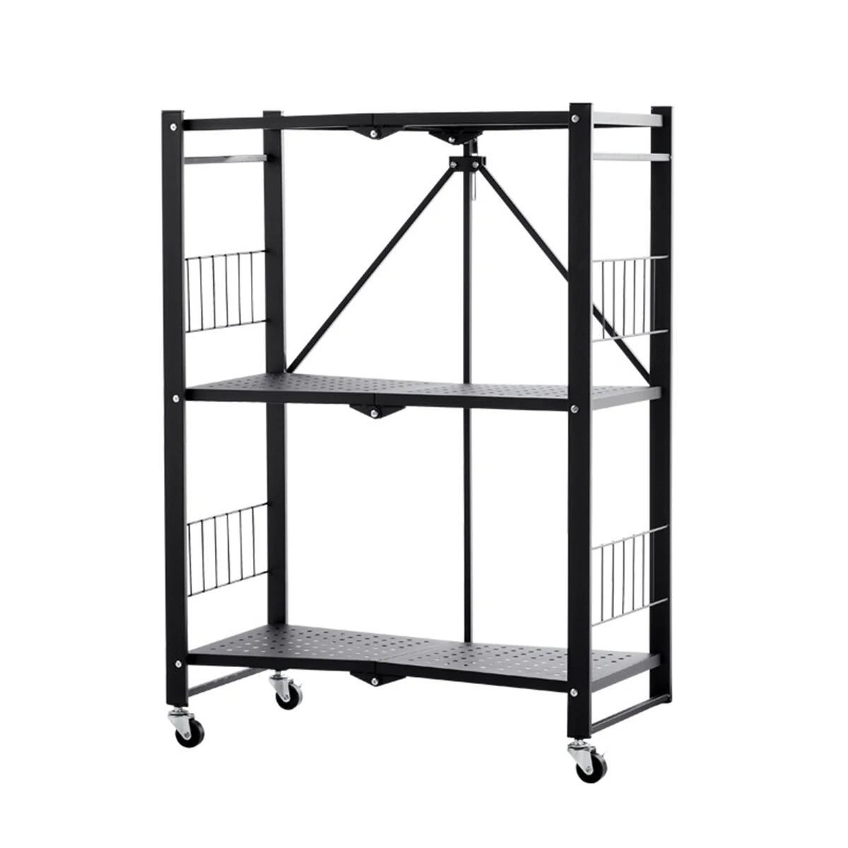 Folding Kitchen Storage Rack - Floor to Ceiling Multi-Layer - Installation Free & Movable