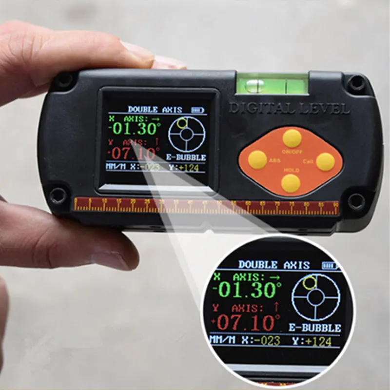 DAX Digital Level Protractor - Dual Axis Inclinometer with Magnetic Base | 0.1° Accuracy