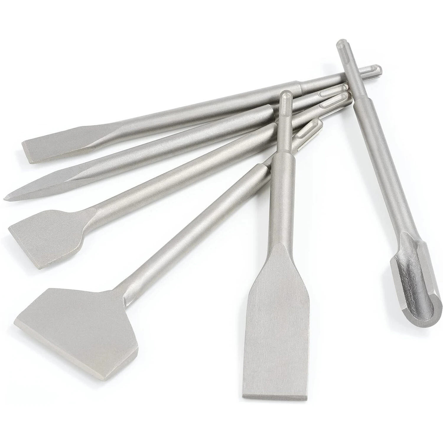 6PCS SDS Plus Chisel Set - 40Cr Steel for Concrete, Tile & Masonry