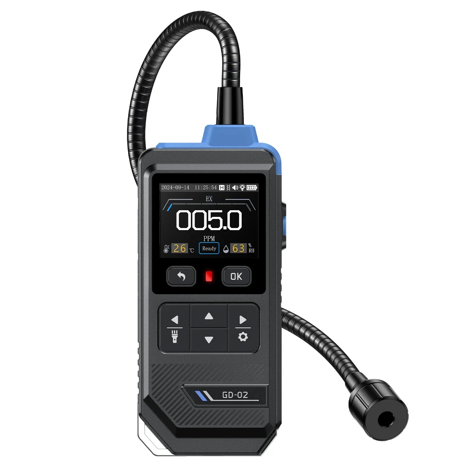 FNIRSI GD-02 Portable Gas Detector | Methane Propane Isobutane | 36cm Flexible Probe