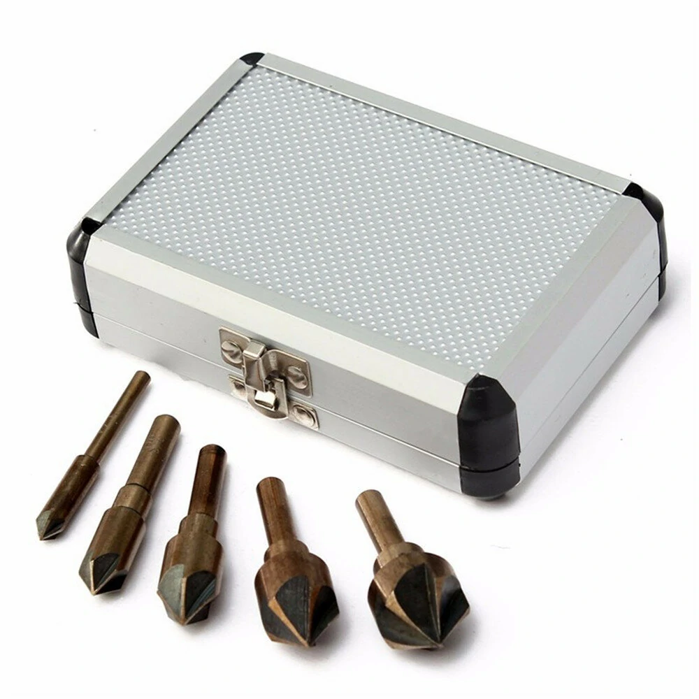 5PCS Countersink Drill Bit Set - 1/4 3/8 1/2 5/8 3/4 for Woodworking & Metal