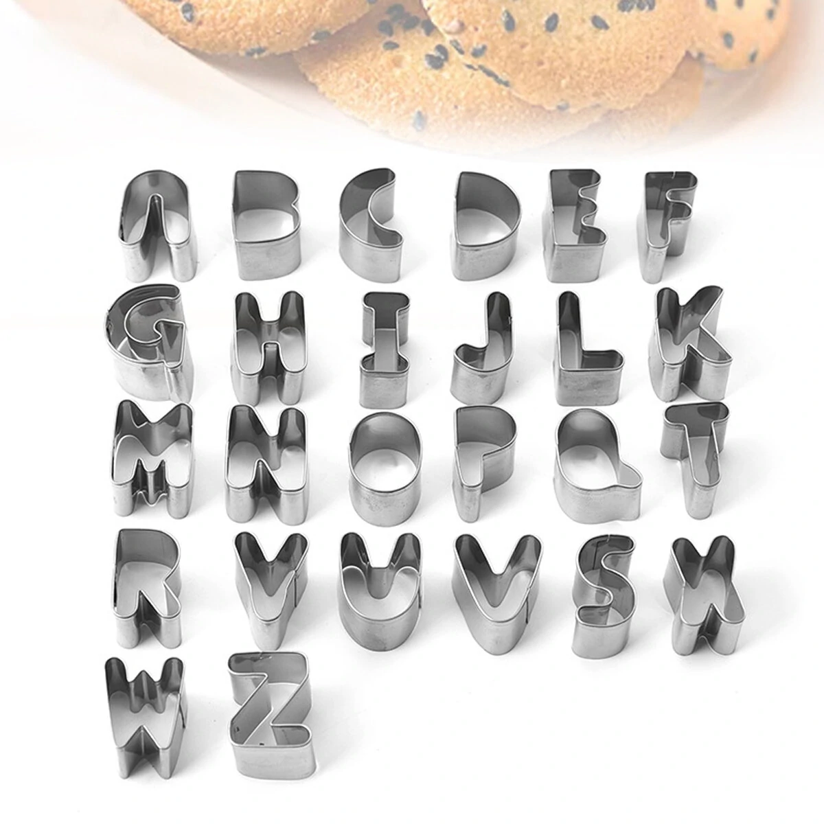 DIY Alphabet Cookie Cutters Set - 26Pcs Letters Cake Decorating Moulds