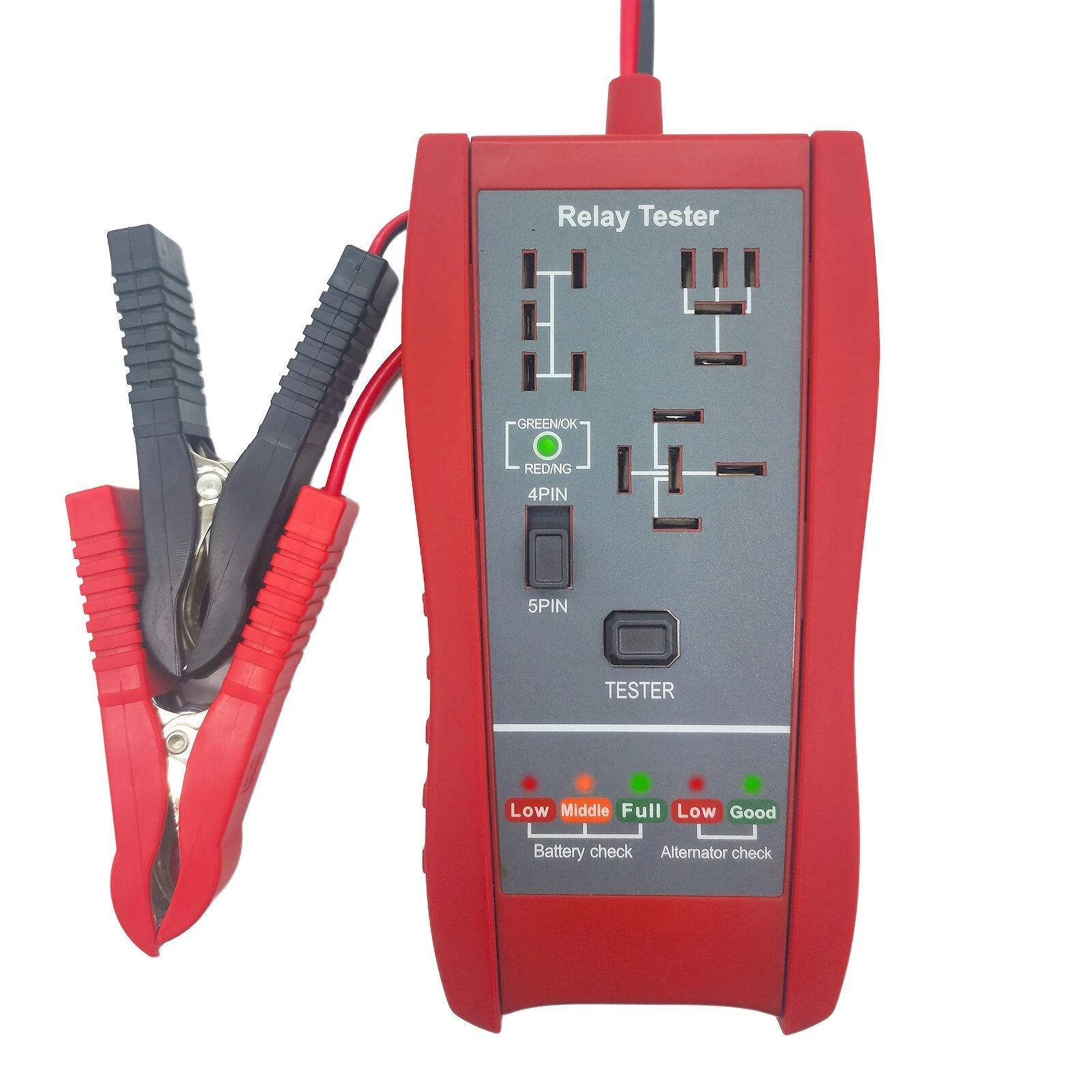 Universal 12V 2in1 Car Relay Tester & Battery Checker with LED Indicator Light
