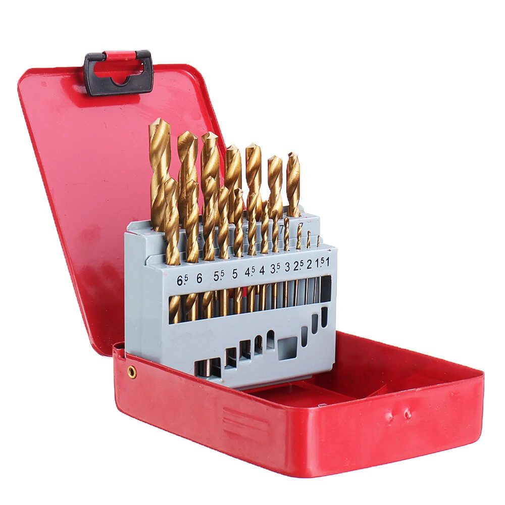 Drillpro HSS Twist Drill Bit Set 1-10mm | 25pc Titanium Coated for Metal & Wood