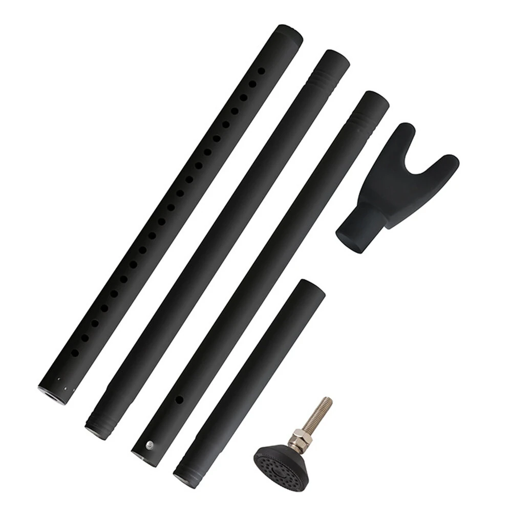 Security Door Stopper Lock Bar - 19-52 Inch Adjustable Length - Heavy Duty Anti Slip Base for Sliding Doors