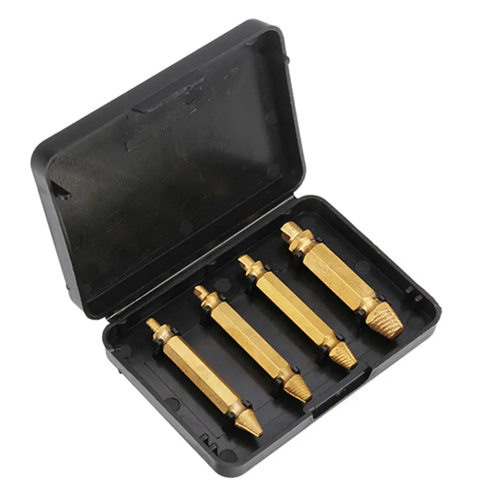 Damaged Screw Extractor Kit - 4pc Tool for Removing Stripped Metal Screws