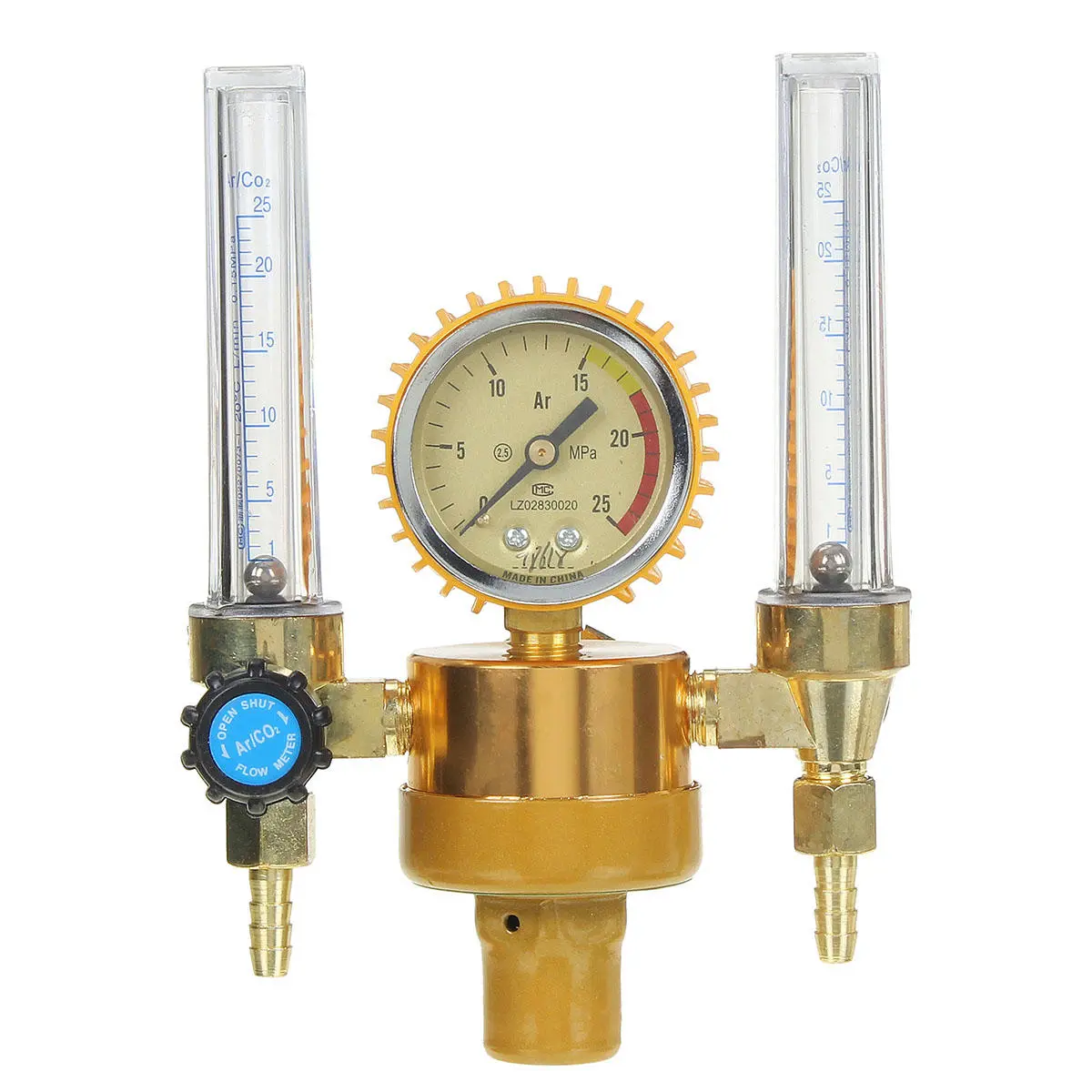 Argon Regulator with Flow Meter & Pressure Gauge | 2-Tube MIG TIG Control Valve
